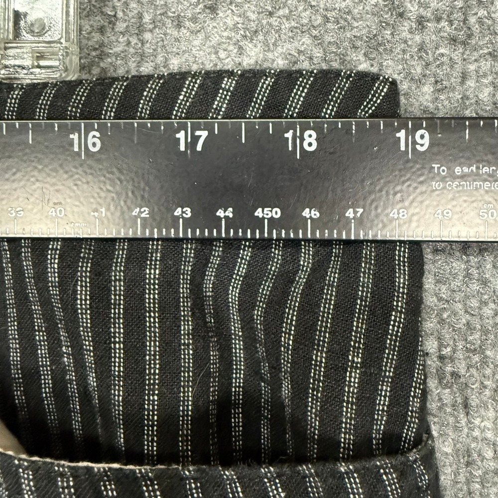 Sundance Pants Womens 16 Andover Black White Pinstripe Linen Blend‎ Wide Leg - Picture 7 of 13